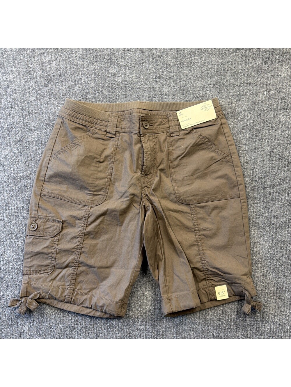 NWT 6P Women's Brown Bermuda Shorts w/Pockets St. John's Bay MSRP $32
